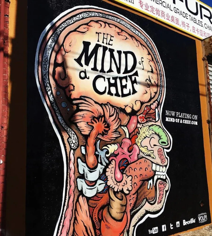 The Mind of a Chef billboard on a city street