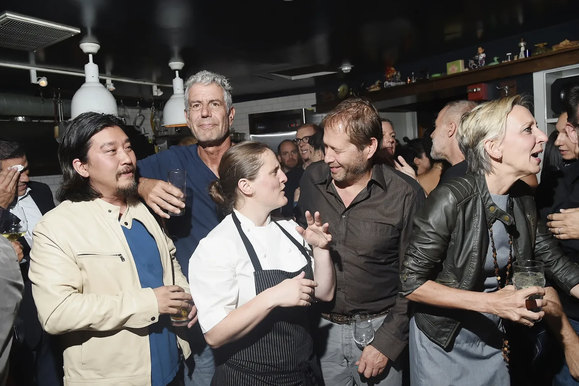 Chefs and Anthony Bourdain gathered at a dinner for The Mind of a Chef